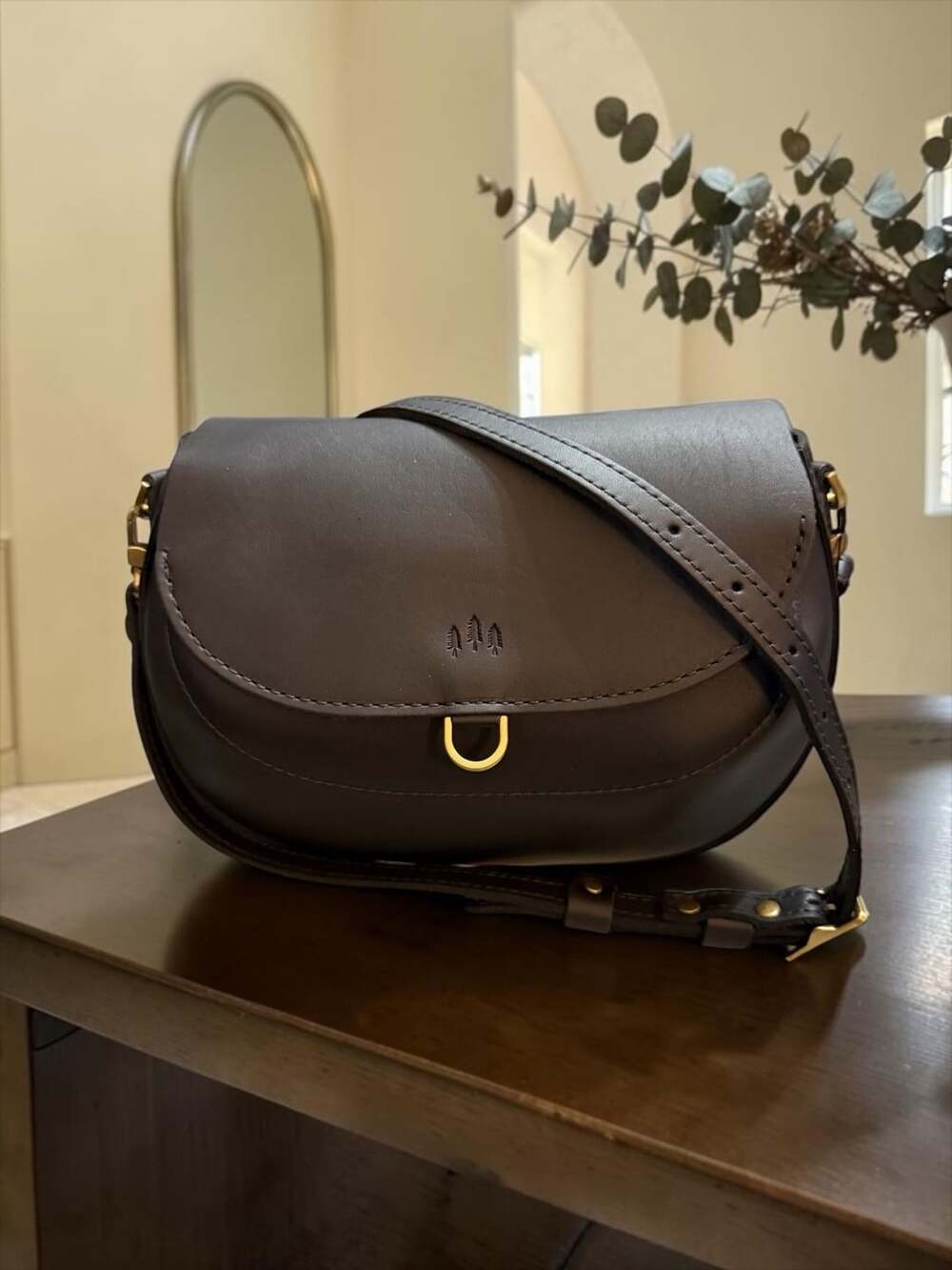 Portland Leather Large Monaco Crossbody Black